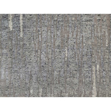 Load image into Gallery viewer, 8&#39;1&quot;x10&#39;2&quot; Dove Gray, Nepali Weave with Line Design, Natural Undyed Textured Wool, Hand Knotted, Oriental Rug FWR548574