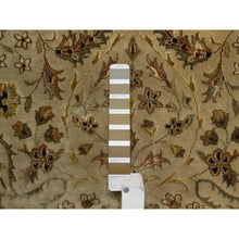 Load image into Gallery viewer, 8&#39;x10&#39; Sand Brown, Kashan Design, 300 Kpsi, Hand Spun New Zealand Wool With Silk, Soft Pile, Hand Knotted, Oriental Rug FWR548586