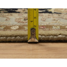 Load image into Gallery viewer, 8&#39;x10&#39; Sand Brown, Kashan Design, 300 Kpsi, Hand Spun New Zealand Wool With Silk, Soft Pile, Hand Knotted, Oriental Rug FWR548586