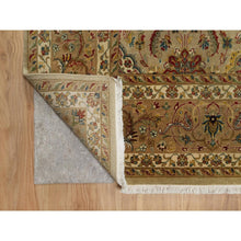 Load image into Gallery viewer, 8&#39;x10&#39; Ecru Brown, Kashan Design, 300 KPSI, Hand Spun New Zealand Wool, Hand Knotted, Denser Weave, Oriental Rug FWR548592