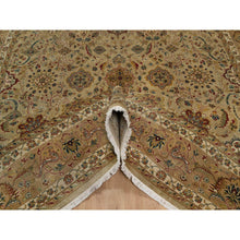 Load image into Gallery viewer, 8&#39;x10&#39; Ecru Brown, Kashan Design, 300 Kpsi, Hand Spun New Zealand Wool, Hand Knotted, Denser Weave, Oriental Rug FWR548592