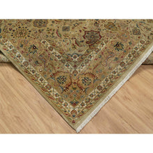 Load image into Gallery viewer, 8&#39;x10&#39; Ecru Brown, Kashan Design, 300 KPSI, Hand Spun New Zealand Wool, Hand Knotted, Denser Weave, Oriental Rug FWR548592
