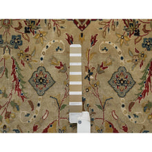 Load image into Gallery viewer, 8&#39;x10&#39; Ecru Brown, Kashan Design, 300 KPSI, Hand Spun New Zealand Wool, Hand Knotted, Denser Weave, Oriental Rug FWR548592