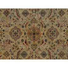 Load image into Gallery viewer, 8&#39;x10&#39; Ecru Brown, Kashan Design, 300 KPSI, Hand Spun New Zealand Wool, Hand Knotted, Denser Weave, Oriental Rug FWR548592