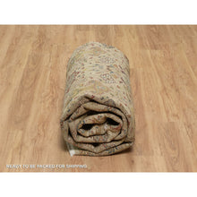 Load image into Gallery viewer, 8&#39;x10&#39; Ecru Brown, Kashan Design, 300 KPSI, Hand Spun New Zealand Wool, Hand Knotted, Denser Weave, Oriental Rug FWR548592