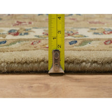 Load image into Gallery viewer, 8&#39;x10&#39; Ecru Brown, Kashan Design, 300 KPSI, Hand Spun New Zealand Wool, Hand Knotted, Denser Weave, Oriental Rug FWR548592
