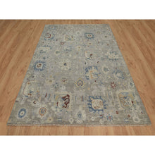 Load image into Gallery viewer, 6&#39;1&quot;x9&#39; Agate Gray, Oushak With Broken Pattern, Borderless, 100% Wool, Hand Knotted, Densely Woven, Oriental Rug FWR548598