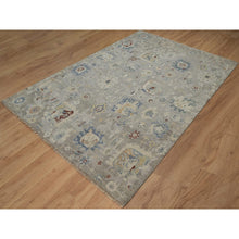 Load image into Gallery viewer, 6&#39;1&quot;x9&#39; Agate Gray, Oushak With Broken Pattern, Borderless, 100% Wool, Hand Knotted, Densely Woven, Oriental Rug FWR548598