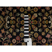 Load image into Gallery viewer, 8&#39;x9&#39;10&quot; Jet Black, Hand Knotted, Intricate Kashan Revival, Hand Spun New Zealand Wool, 300 KPSI, Oriental Rug FWR548604