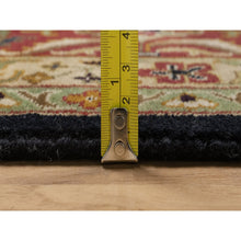 Load image into Gallery viewer, 8&#39;x9&#39;10&quot; Jet Black, Hand Knotted, Intricate Kashan Revival, Hand Spun New Zealand Wool, 300 KPSI, Oriental Rug FWR548604