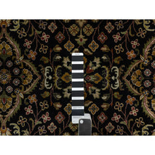 Load image into Gallery viewer, 6&#39;x9&#39;1&quot; Caviar Black, Intricate Kashan Revival, Hand Spun New Zealand Wool, 300 KPSI, Hand Knotted, Oriental Rug FWR548610