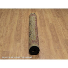 Load image into Gallery viewer, 6&#39;x9&#39;1&quot; Caviar Black, Intricate Kashan Revival, Hand Spun New Zealand Wool, 300 Kpsi, Hand Knotted, Oriental Rug FWR548610