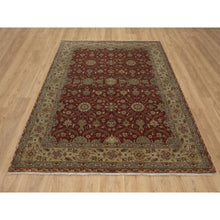 Load image into Gallery viewer, 5&#39;9&quot;x8&#39; Syrah Red, Hereke with All Over Design, 300 KPSI, Wool and Silk, Hand Knotted, Oriental Rug FWR548616