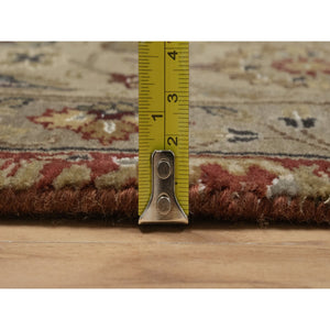 5'9"x8' Syrah Red, Hereke with All Over Design, 300 KPSI, Wool and Silk, Hand Knotted, Oriental Rug FWR548616