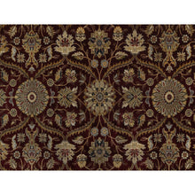 Load image into Gallery viewer, 8&#39;1&quot;x8&#39;1&quot; Wine Red, Hereke with All Over Design, 300 KPSI, Wool and Silk, Hand Knotted, Round, Oriental Rug FWR548628