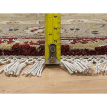Load image into Gallery viewer, 8&#39;1&quot;x8&#39;1&quot; Wine Red, Hereke with All Over Design, 300 KPSI, Wool and Silk, Hand Knotted, Round, Oriental Rug FWR548628