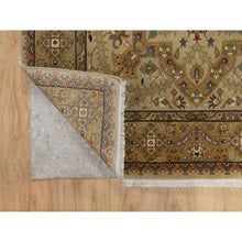 Load image into Gallery viewer, 4&#39;1&quot;x6&#39; Ecru Brown, Tabriz Revival, 300 Kpsi, Hand Spun New Zealand Wool And Silk, Denser Weave, Hand Knotted, Thick And Plush, Oriental Rug FWR548634