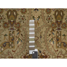 Load image into Gallery viewer, 4&#39;1&quot;x6&#39; Ecru Brown, Tabriz Revival, 300 KPSI, Hand Spun New Zealand Wool and Silk, Denser Weave, Hand Knotted, Thick and Plush, Oriental Rug FWR548634