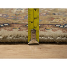 Load image into Gallery viewer, 4&#39;1&quot;x6&#39; Ecru Brown, Tabriz Revival, 300 KPSI, Hand Spun New Zealand Wool and Silk, Denser Weave, Hand Knotted, Thick and Plush, Oriental Rug FWR548634