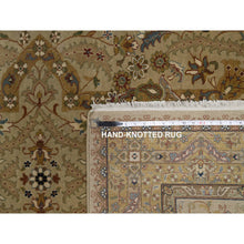 Load image into Gallery viewer, 4&#39;1&quot;x6&#39; Ecru Brown, Tabriz Revival, 300 Kpsi, Hand Spun New Zealand Wool And Silk, Denser Weave, Hand Knotted, Thick And Plush, Oriental Rug FWR548634