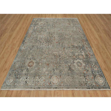 Load image into Gallery viewer, 7&#39;9&quot;x10&#39; Stone Gray, Broken And Erased Mamluk Design, Hand Knotted, 100% Wool, Densely Woven, Oriental Rug FWR548652