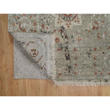 Load image into Gallery viewer, 7&#39;9&quot;x10&#39; Stone Gray, Broken And Erased Mamluk Design, Hand Knotted, 100% Wool, Densely Woven, Oriental Rug FWR548652