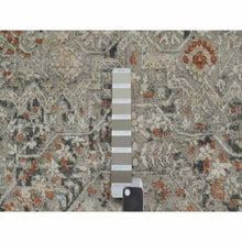 Load image into Gallery viewer, 7&#39;9&quot;x10&#39; Stone Gray, Broken And Erased Mamluk Design, Hand Knotted, 100% Wool, Densely Woven, Oriental Rug FWR548652