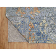 Load image into Gallery viewer, 8&#39;x10&#39; Misty Gray, Jewelry Design, Wool with Textured Silk, Tone on Tone, Transitional, Hand Knotted, Oriental Rug FWR548658