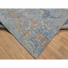Load image into Gallery viewer, 8&#39;x10&#39; Misty Gray, Jewelry Design, Wool with Textured Silk, Tone on Tone, Transitional, Hand Knotted, Oriental Rug FWR548658
