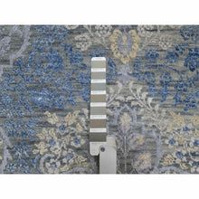 Load image into Gallery viewer, 8&#39;x10&#39; Misty Gray, Jewelry Design, Wool with Textured Silk, Tone on Tone, Transitional, Hand Knotted, Oriental Rug FWR548658