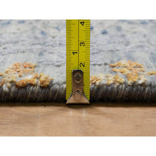 Load image into Gallery viewer, 8&#39;x10&#39; Misty Gray, Jewelry Design, Wool with Textured Silk, Tone on Tone, Transitional, Hand Knotted, Oriental Rug FWR548658