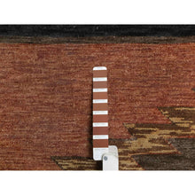 Load image into Gallery viewer, 9&#39;1&quot;x12&#39; Pecan Brown, Southwestern American Indian Design with Piled Construction, Plush and Lush, Hand Knotted, Pure Wool, Oriental Rug FWR548664