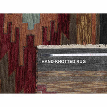 Load image into Gallery viewer, 9&#39;1&quot;x12&#39; Pecan Brown, Southwestern American Indian Design with Piled Construction, Plush and Lush, Hand Knotted, Pure Wool, Oriental Rug FWR548664
