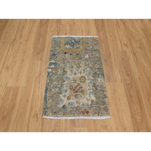 2'x3'1" Cedar Brown, Broken Pattern With Oushak Design, Borderless, 100% Wool, Hand Knotted, Mat, Sample, Oriental Rug FWR548682