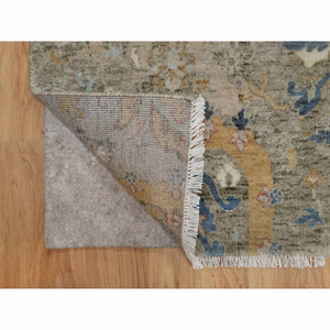 2'x3'1" Cedar Brown, Broken Pattern With Oushak Design, Borderless, 100% Wool, Hand Knotted, Mat, Sample, Oriental Rug FWR548682