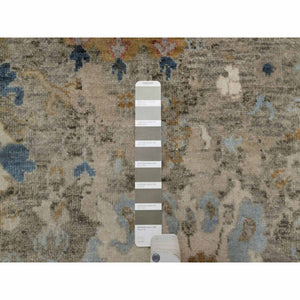 2'x3'1" Cedar Brown, Broken Pattern With Oushak Design, Borderless, 100% Wool, Hand Knotted, Mat, Sample, Oriental Rug FWR548682