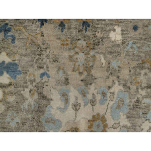 2'x3'1" Cedar Brown, Broken Pattern With Oushak Design, Borderless, 100% Wool, Hand Knotted, Mat, Sample, Oriental Rug FWR548682