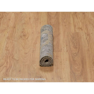 2'x3'1" Cedar Brown, Broken Pattern With Oushak Design, Borderless, 100% Wool, Hand Knotted, Mat, Sample, Oriental Rug FWR548682