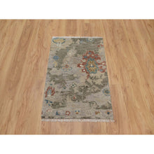 Load image into Gallery viewer, 2&#39;1&quot;x3&#39; Taupe Gray, Broken Pattern With Oushak Design, 100% Wool, Hand Knotted, Borderless, Mat, Sample, Oriental Rug FWR548688