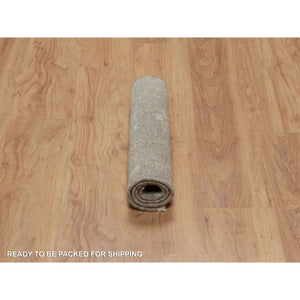 2'x3' Tan Brown, Broken Pattern With Oushak Design, Borderless, Pure Wool, Hand Knotted, Mat, Sample, Oriental Rug FWR548694