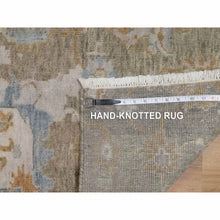 Load image into Gallery viewer, 2&#39;x3&#39; Tan Brown, Broken Pattern With Oushak Design, Borderless, Pure Wool, Hand Knotted, Mat, Sample, Oriental Rug FWR548694
