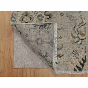 2'1"x3'1" Mink Gray, Broken Pattern With Oushak Design, 100% Wool, Hand Knotted, Borderless, Sample, Mat, Oriental Rug FWR548700