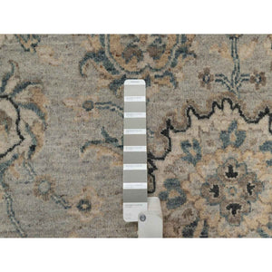 2'1"x3'1" Mink Gray, Broken Pattern With Oushak Design, 100% Wool, Hand Knotted, Borderless, Sample, Mat, Oriental Rug FWR548700