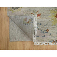 Load image into Gallery viewer, 2&#39;1&quot;x3&#39; Light Gray, Broken Pattern With Agra Design, Pure Wool, Hand Knotted, Mat, Sample, Oriental Rug FWR548724