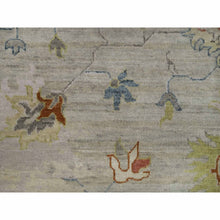 Load image into Gallery viewer, 2&#39;1&quot;x3&#39; Light Gray, Broken Pattern With Agra Design, Pure Wool, Hand Knotted, Mat, Sample, Oriental Rug FWR548724