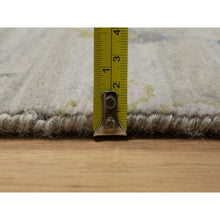 Load image into Gallery viewer, 2&#39;1&quot;x3&#39; Light Gray, Broken Pattern With Agra Design, Pure Wool, Hand Knotted, Mat, Sample, Oriental Rug FWR548724