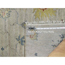 Load image into Gallery viewer, 2&#39;1&quot;x3&#39; Light Gray, Broken Pattern With Agra Design, Pure Wool, Hand Knotted, Mat, Sample, Oriental Rug FWR548724
