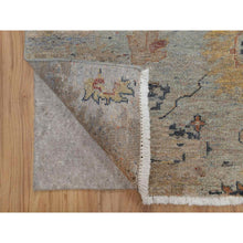 Load image into Gallery viewer, 2&#39;1&quot;x3&#39; Misty Gray, Broken Pattern With Oushak Design, Borderless, 100% Wool, Hand Knotted, Mat, Sample, Oriental Rug FWR548730
