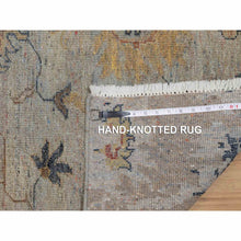 Load image into Gallery viewer, 2&#39;1&quot;x3&#39; Misty Gray, Broken Pattern With Oushak Design, Borderless, 100% Wool, Hand Knotted, Mat, Sample, Oriental Rug FWR548730