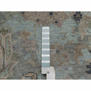 2'x3' Storm Gray, Oushak Design, 100% Wool, Hand Knotted, Sample, Mat, Oriental Rug FWR548736